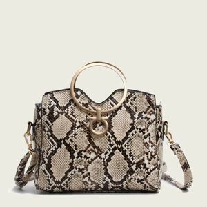 Snake print satchel